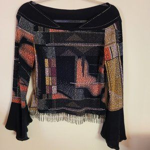 Joseph Ribkoff Vintage African Print Sweater Size 10